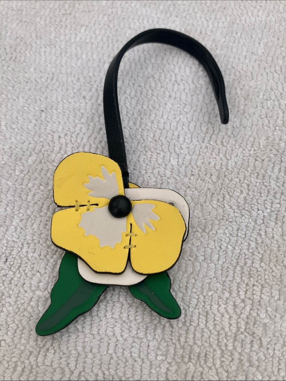 Kate Spade 3D Yellow & green leather flower charm
